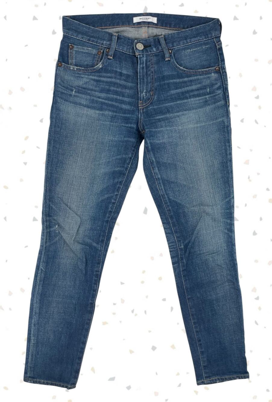 Moussy Vintage Elgin Blue Jeans Premium Japanese Denim Two Tone Pocket Size 27